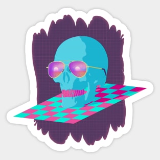 Vaporwave Skull Sticker